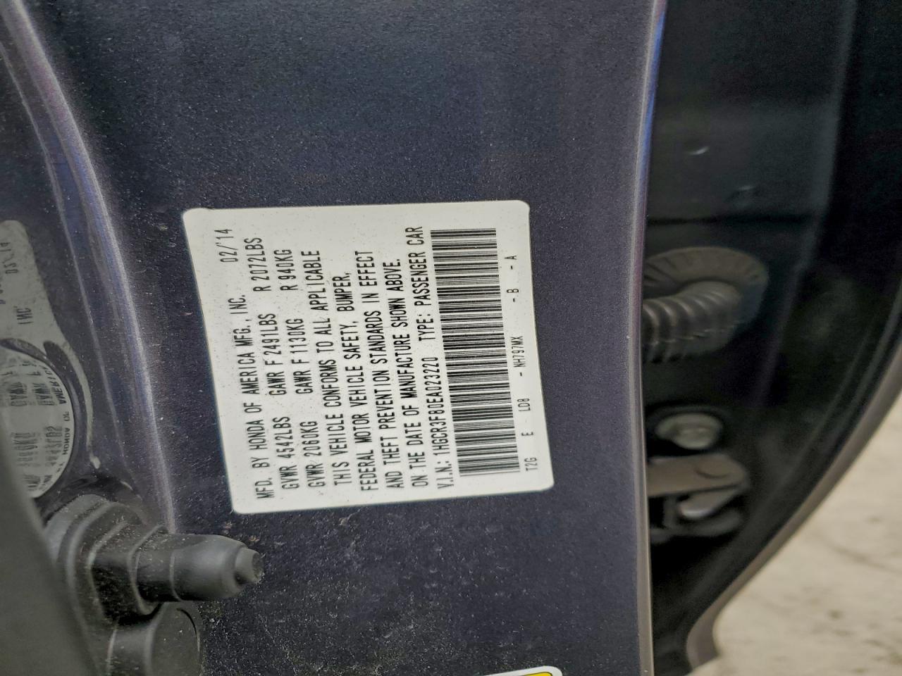 2014 HONDA ACCORD EXL photo 13