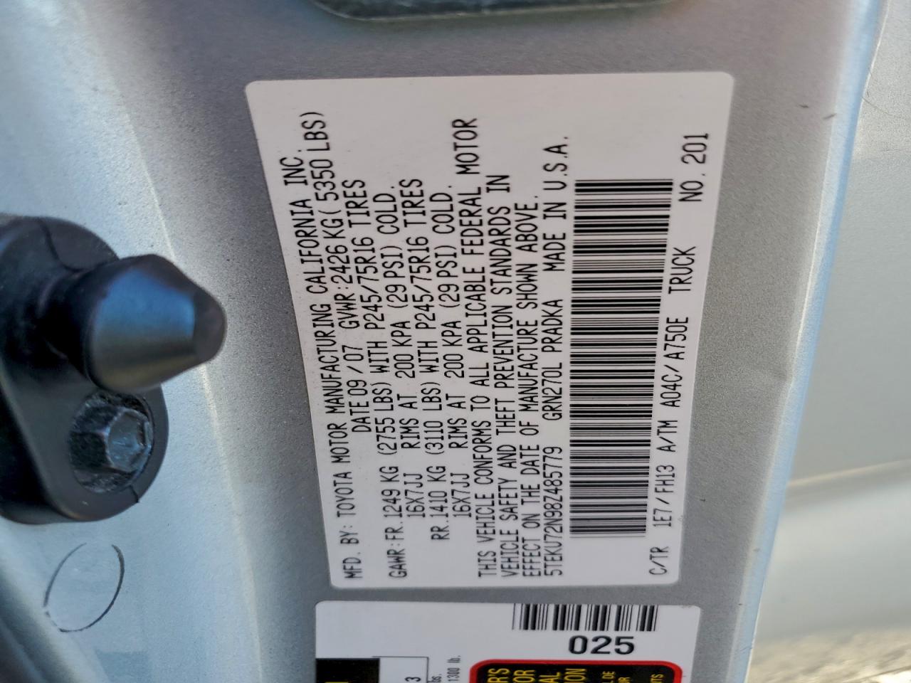 2008 TOYOTA TACOMA PRERUNNER V6 photo 12