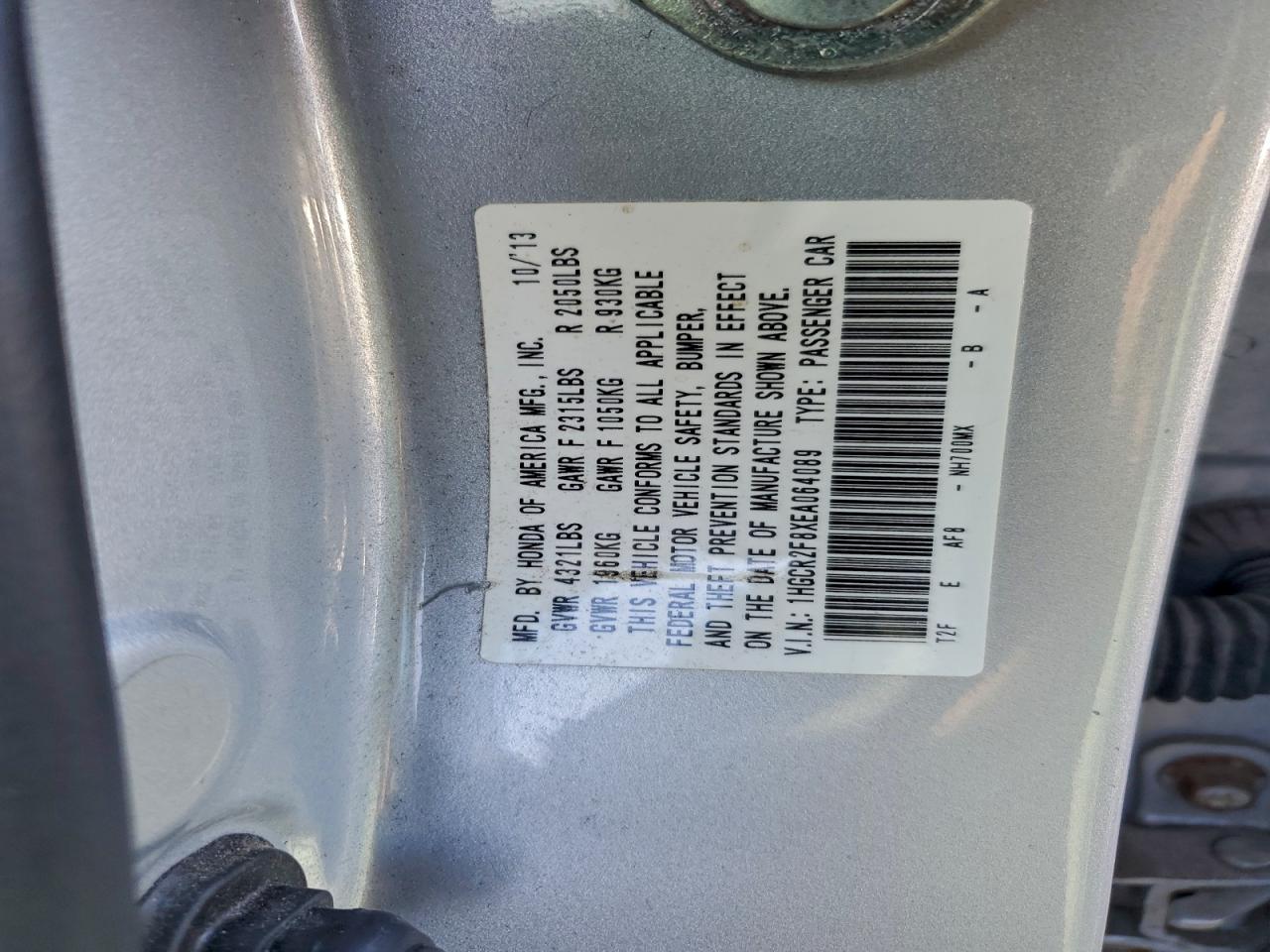 2014 HONDA ACCORD EXL photo 12