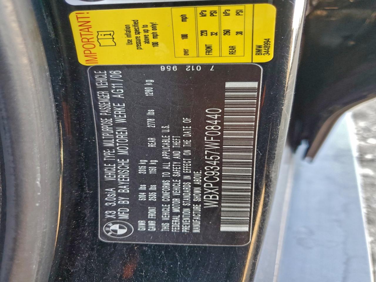 2007 BMW X3 3.0SI photo 13