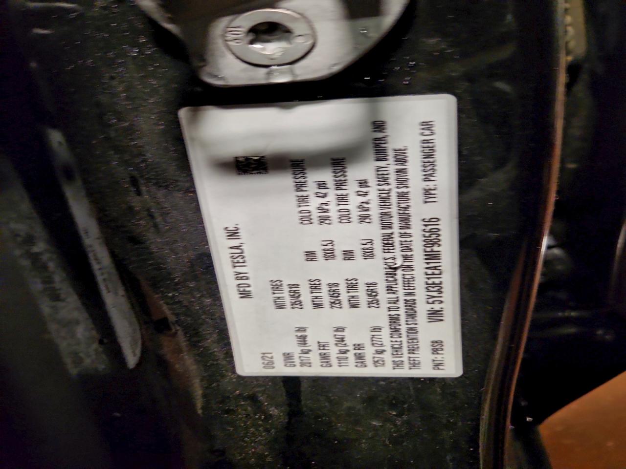 2021 TESLA MODEL 3 photo 12