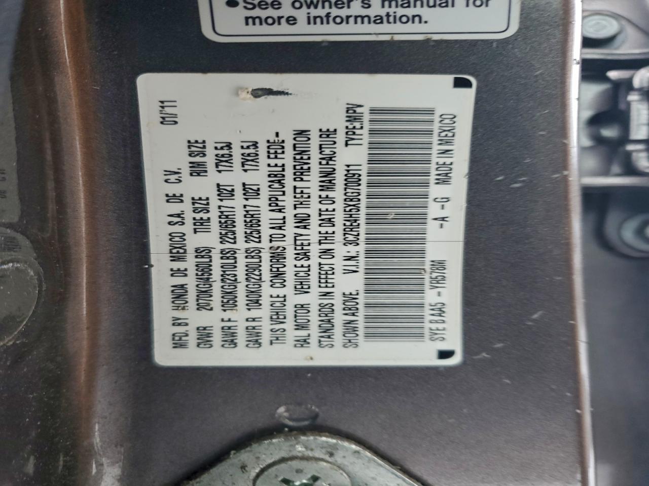 2011 HONDA CR-V EX photo 13