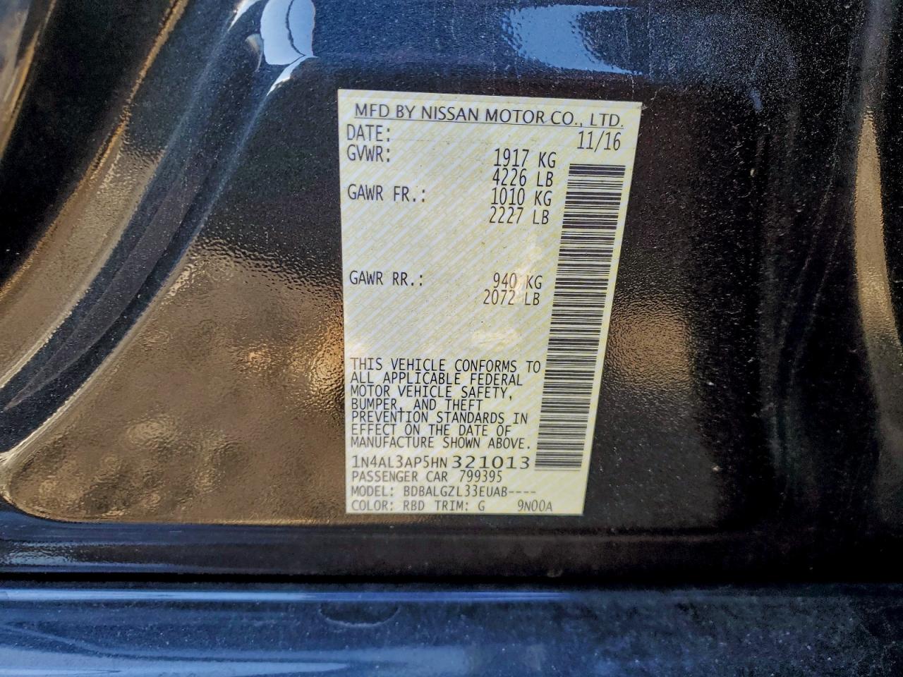 2017 NISSAN ALTIMA 2.5 photo 23