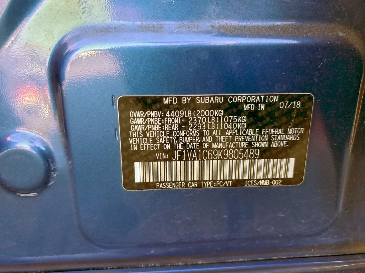 2019 SUBARU WRX PREMIUM photo 23