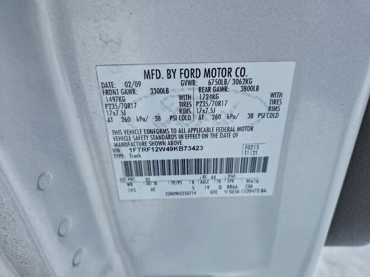 2009 FORD F150 photo 12