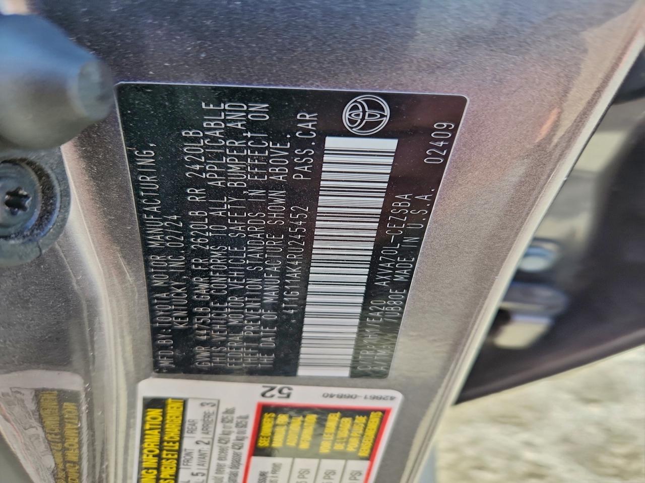 2024 TOYOTA CAMRY SE NIGHT SHADE photo 37