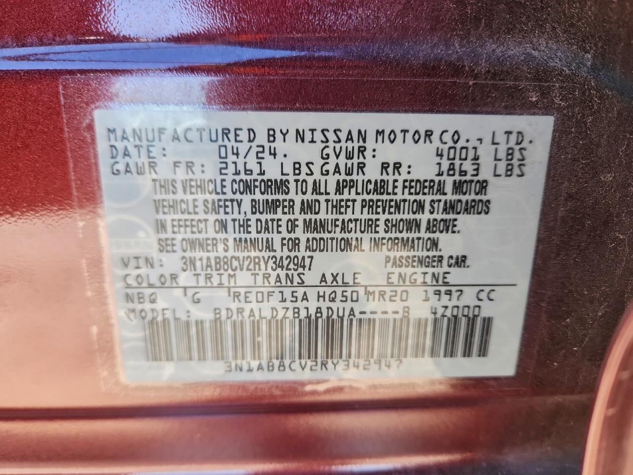 2024 NISSAN SENTRA SV photo 12
