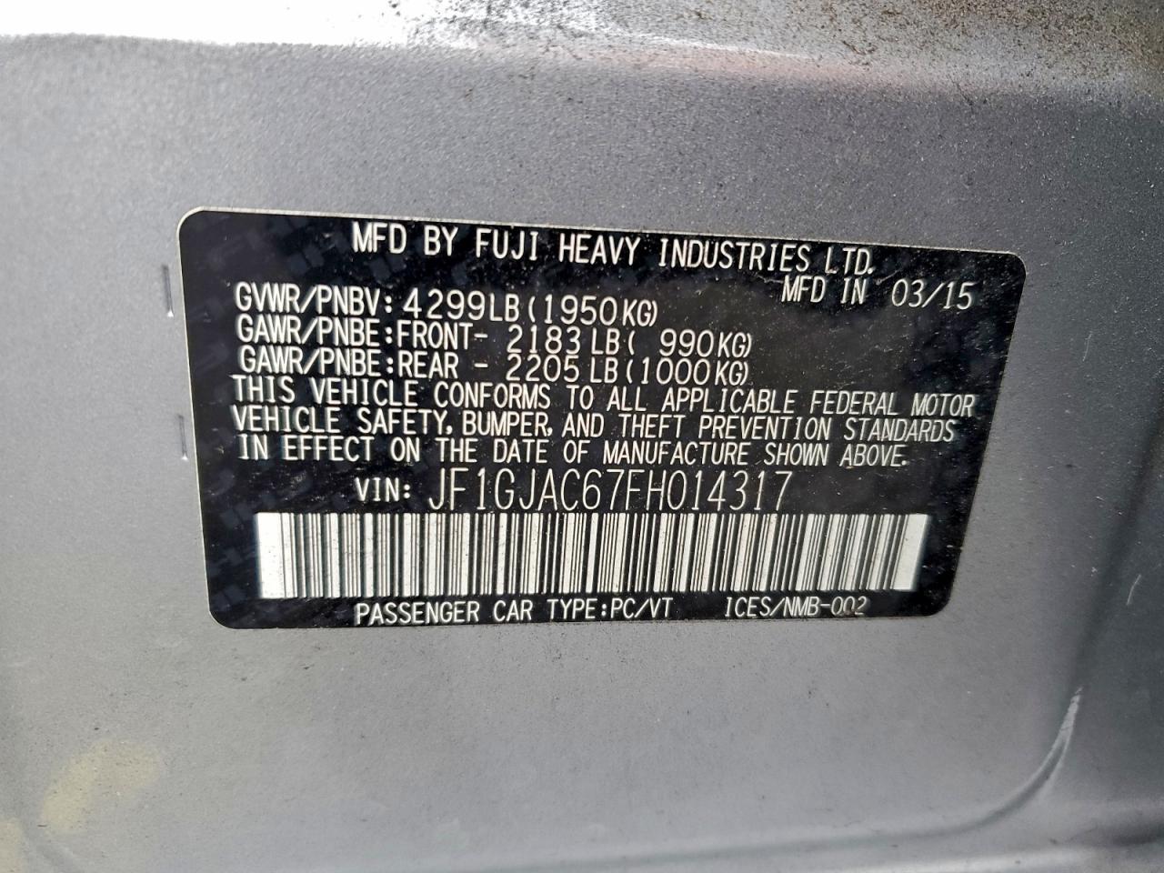 2015 SUBARU IMPREZA PREMIUM photo 25