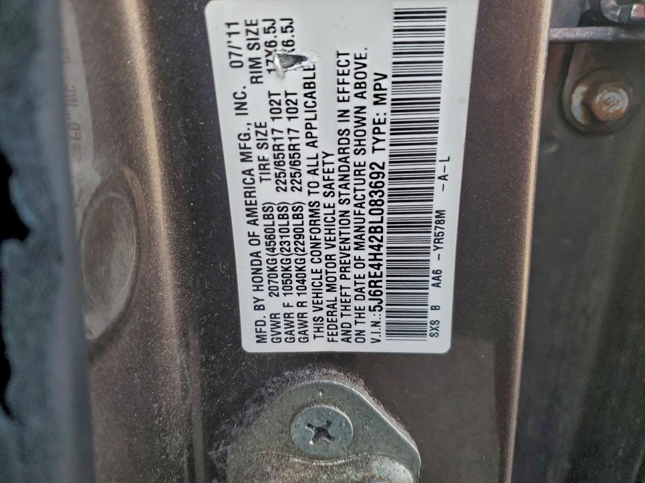 2011 HONDA CR-V SE photo 13