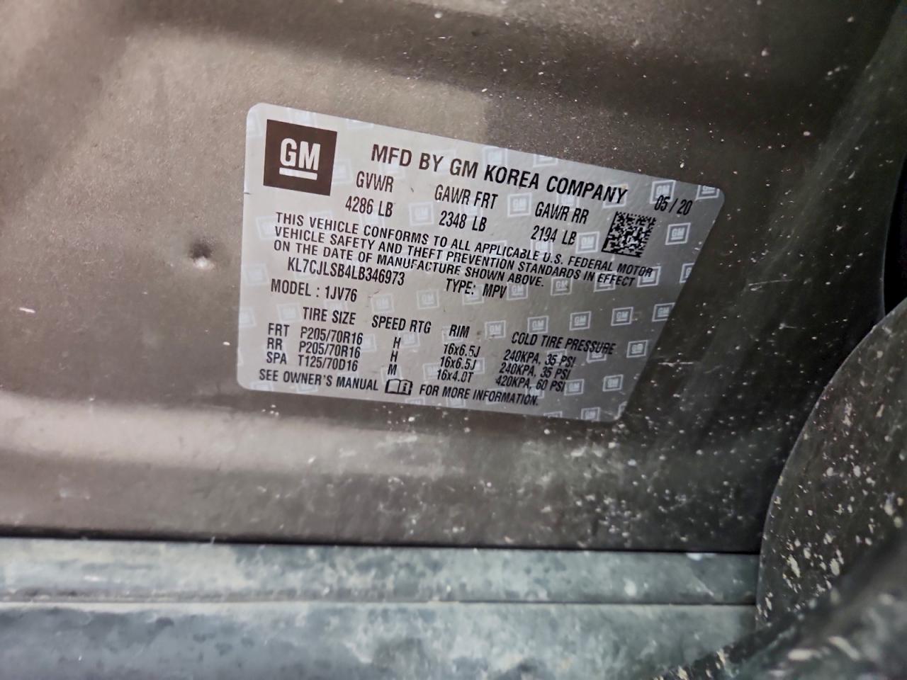 2020 CHEVROLET TRAX 1LT photo 12