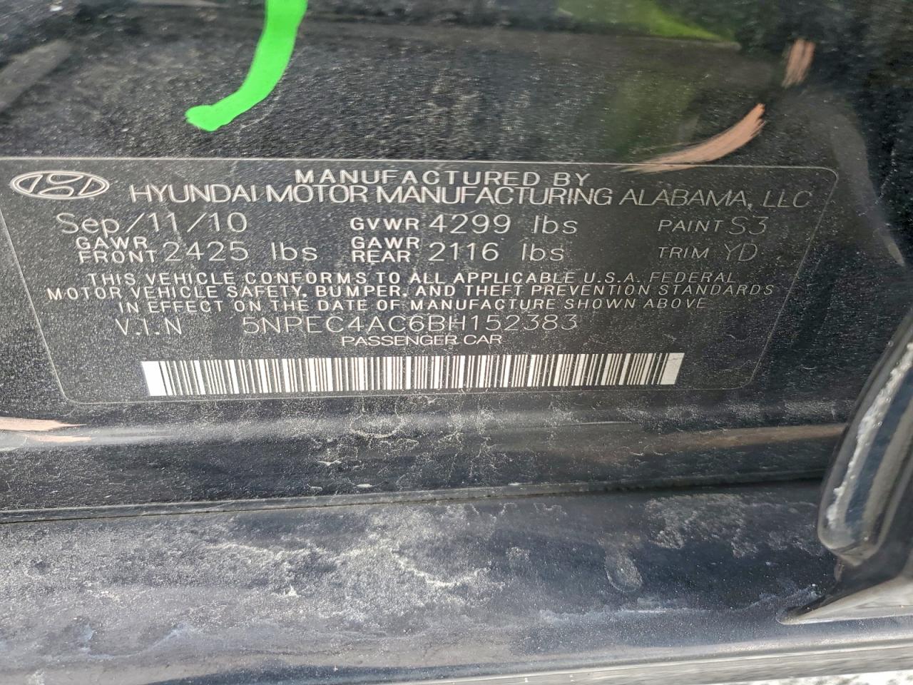 2011 HYUNDAI SONATA SE photo 12