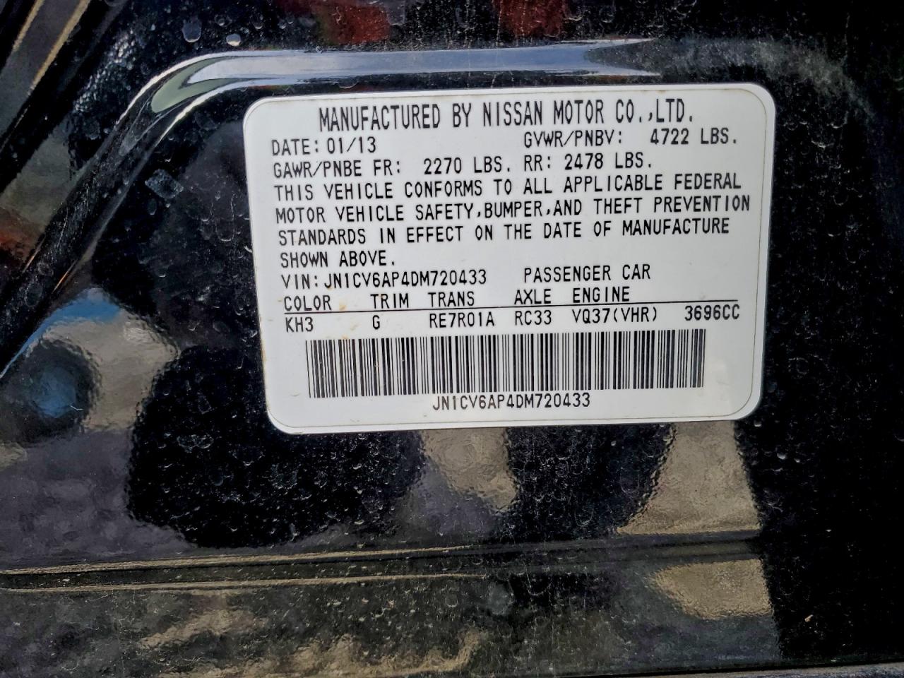 2013 INFINITI G37 BASE photo 12