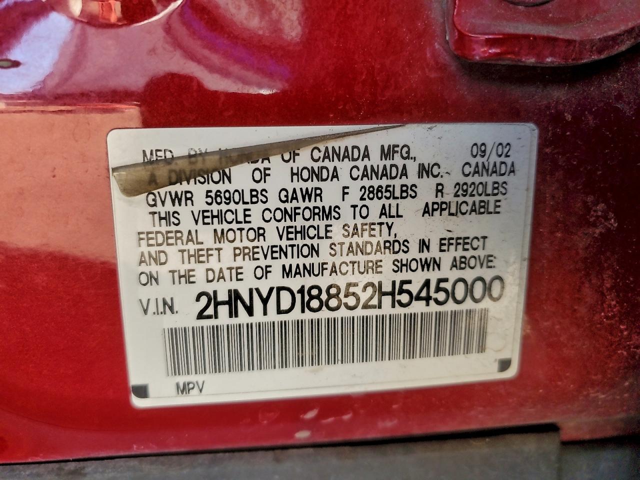 2002 ACURA MDX TOURING photo 12