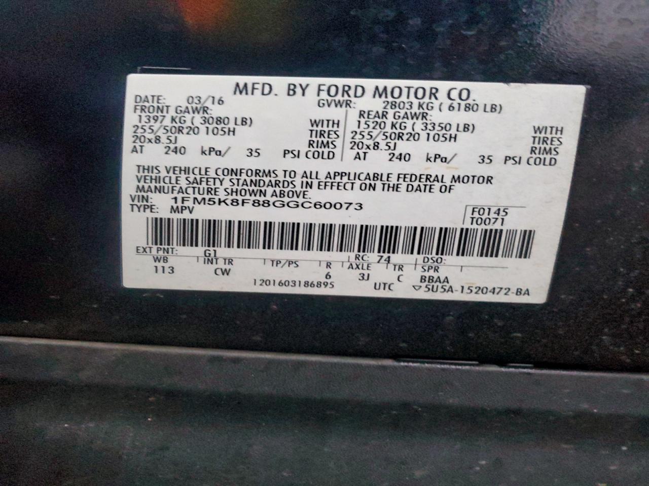 2016 FORD EXPLORER LIMITED photo 25