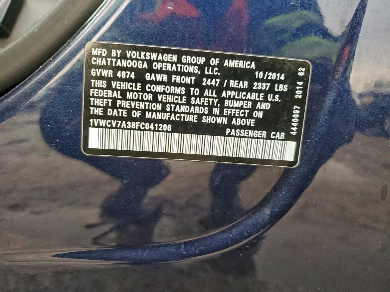 2015 VOLKSWAGEN PASSAT SEL photo 12
