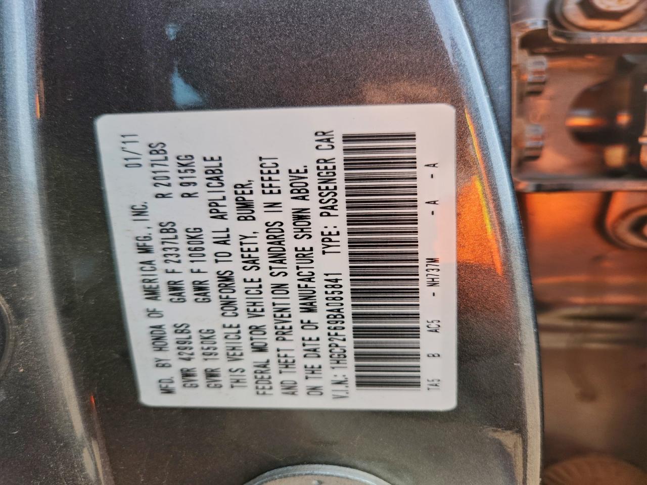 2011 HONDA ACCORD SE photo 13