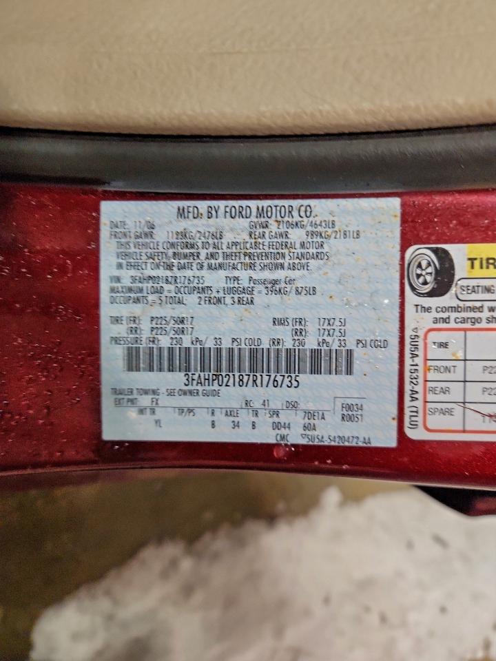 2007 FORD FUSION SEL photo 12