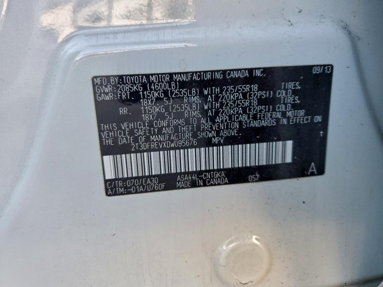 2013 TOYOTA RAV4 LIMITED photo 13