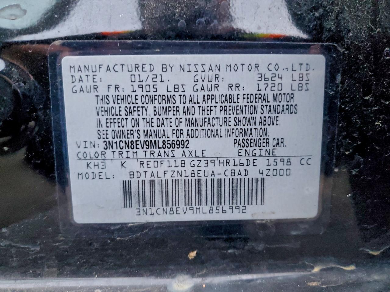2021 NISSAN VERSA SV photo 13