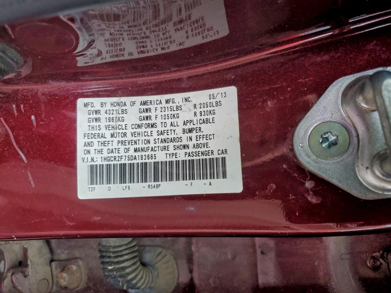 2013 HONDA ACCORD EX photo 23