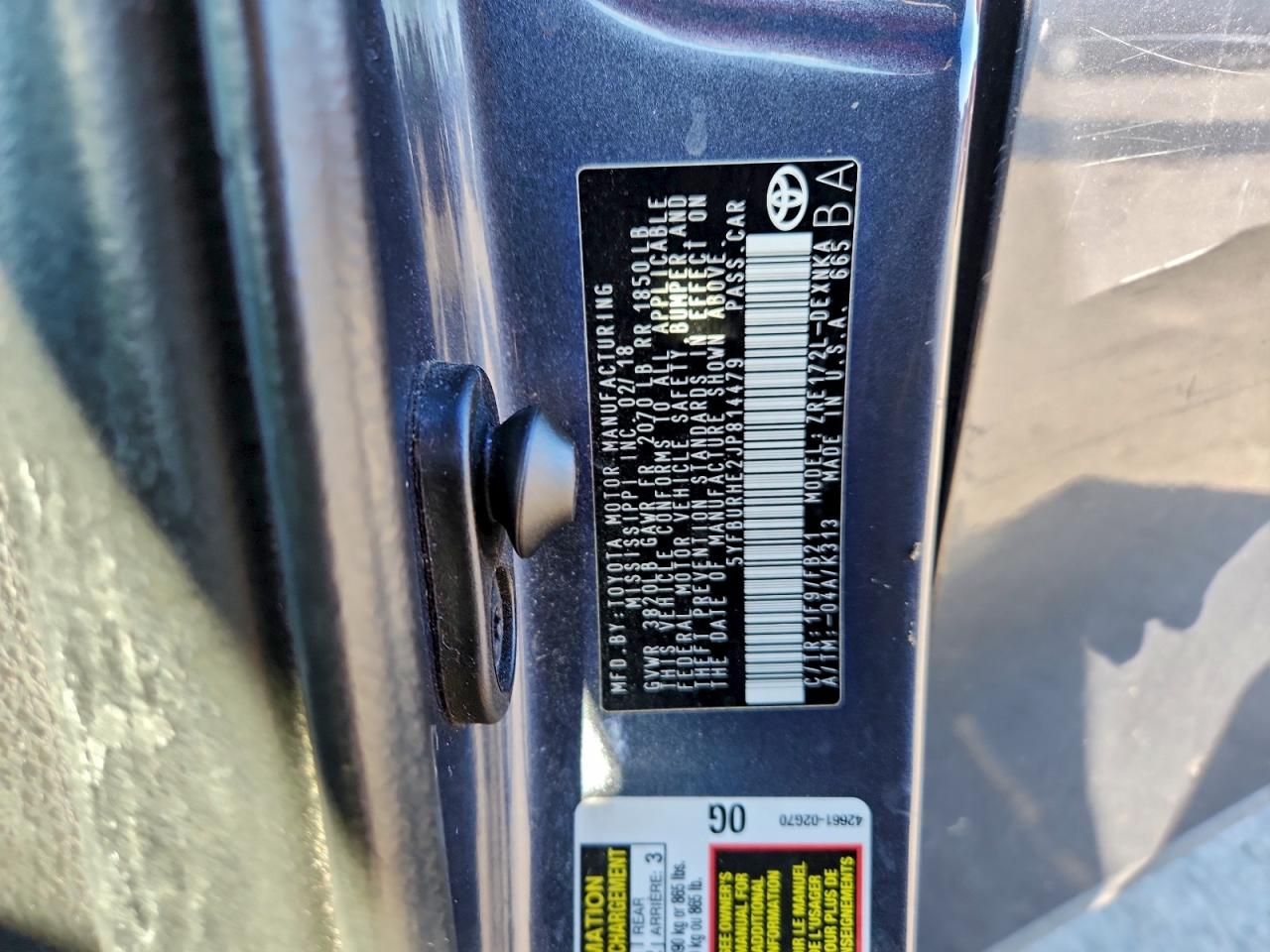 2018 TOYOTA COROLLA L photo 13