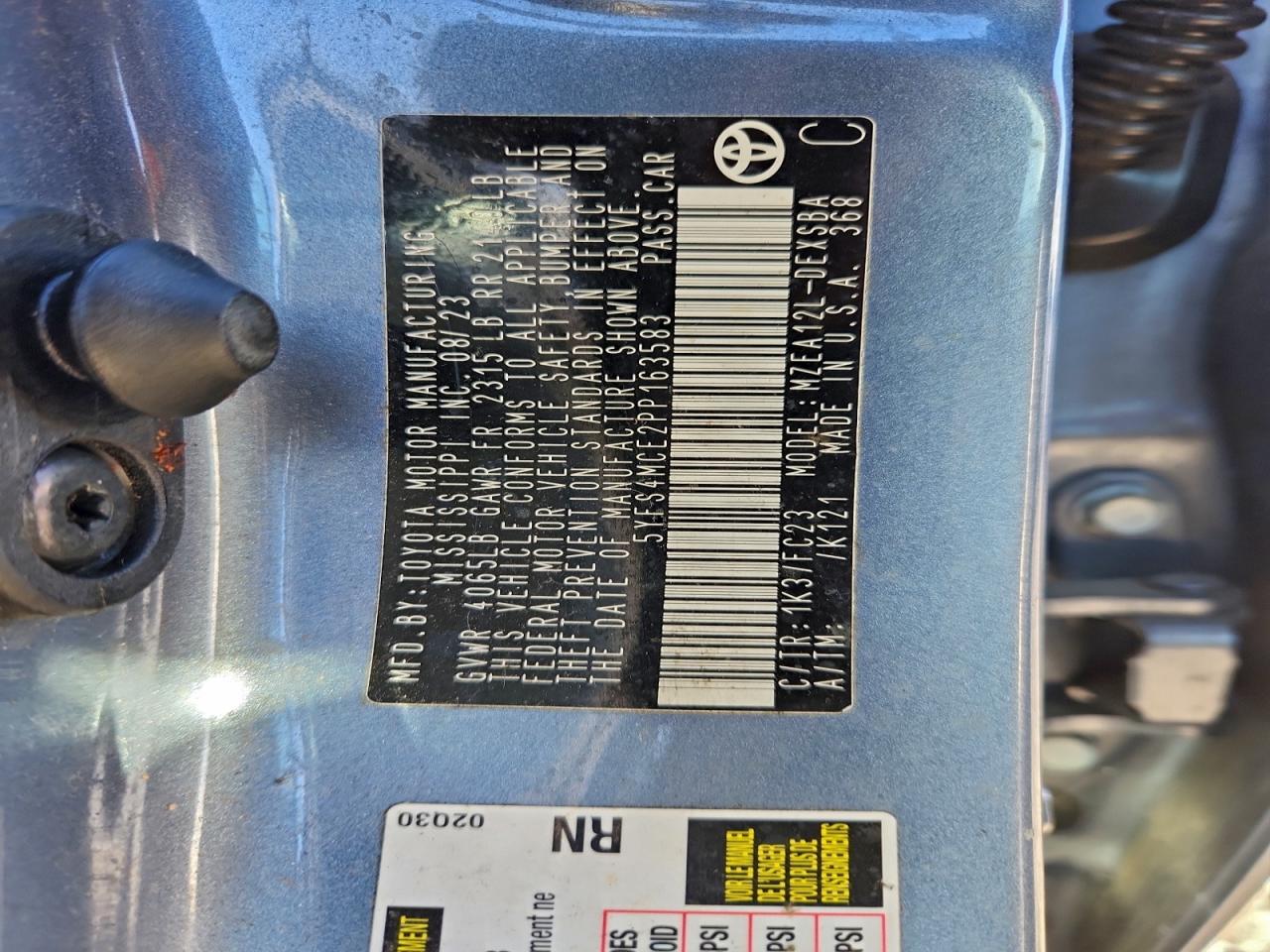 2023 TOYOTA COROLLA SE photo 12