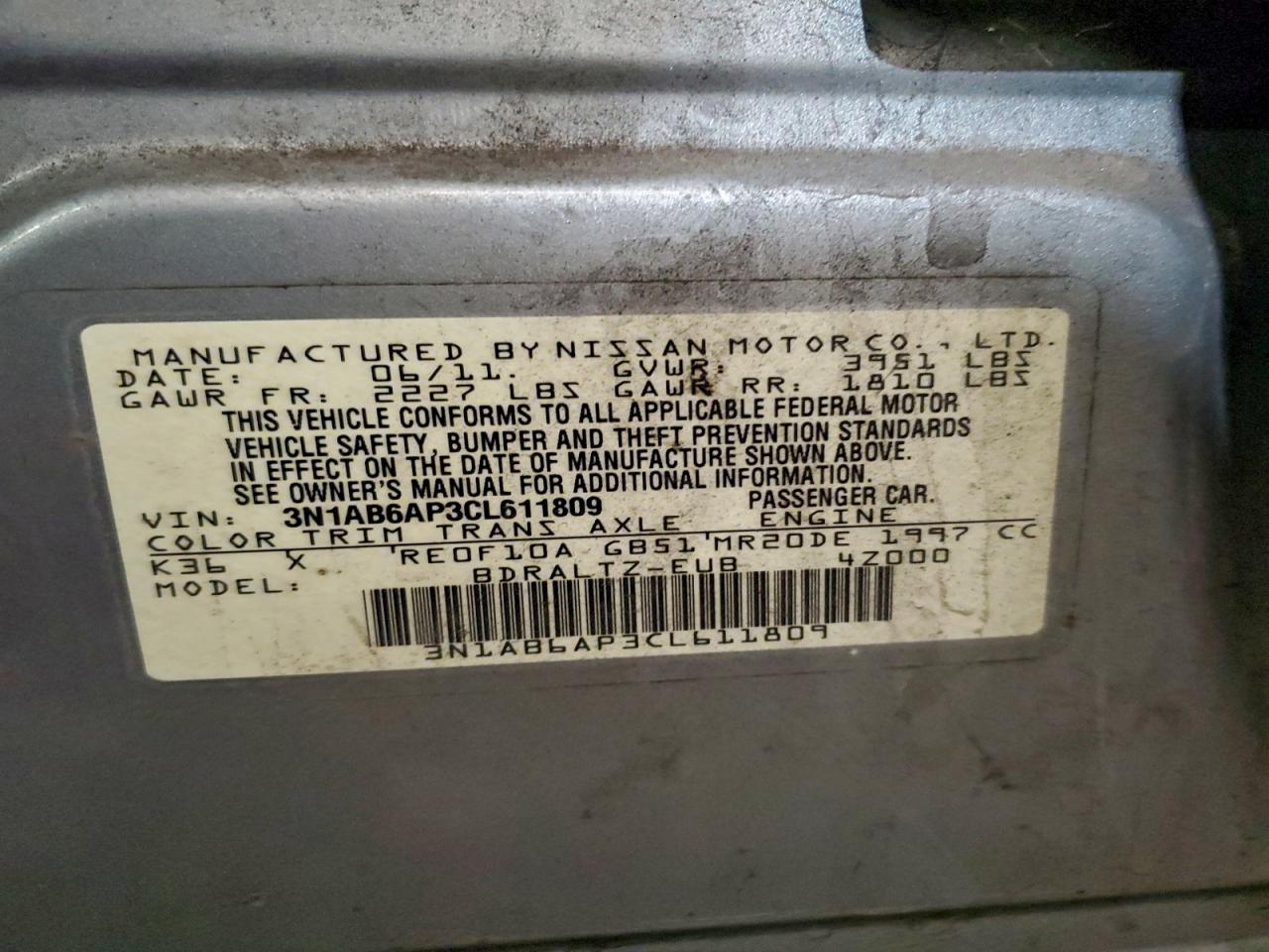 2012 NISSAN SENTRA 2.0 photo 12