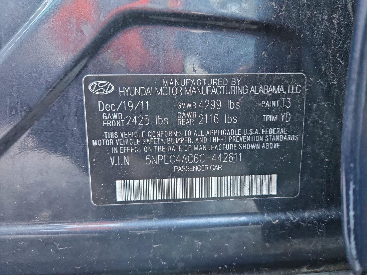 2012 HYUNDAI SONATA SE photo 12