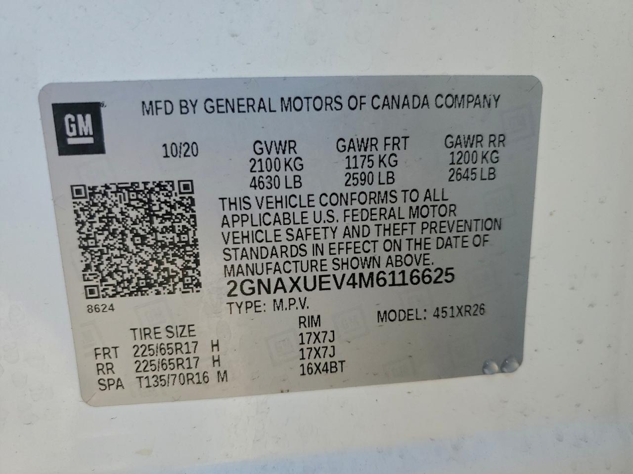2021 CHEVROLET EQUINOX LT photo 13