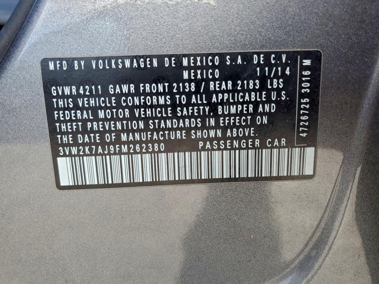 2015 VOLKSWAGEN JETTA BASE photo 23