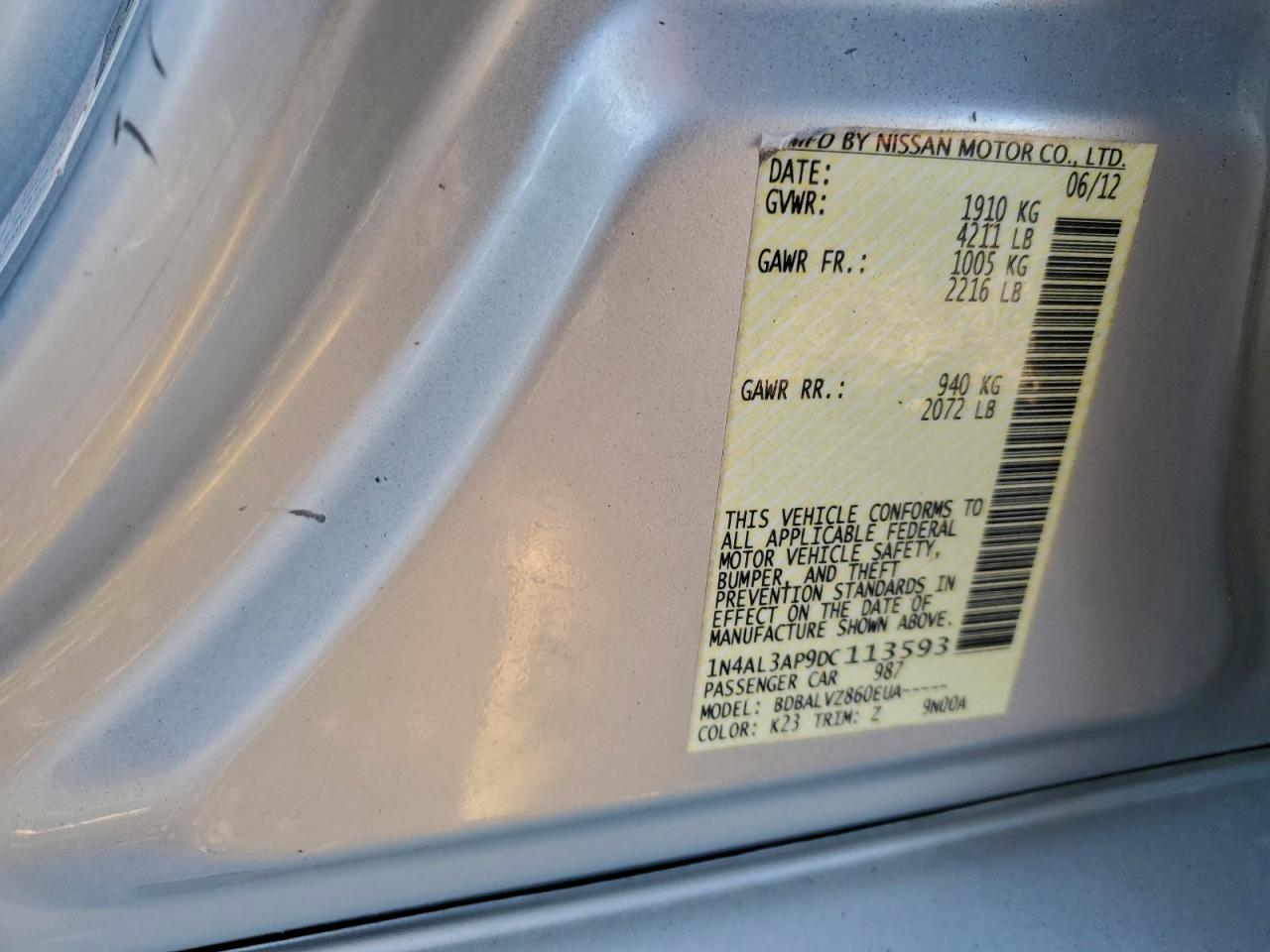 2013 NISSAN ALTIMA 2.5 photo 23