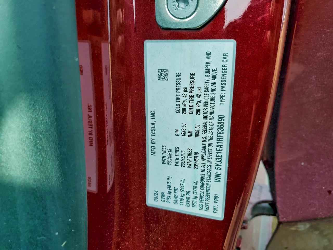 2024 TESLA MODEL 3 photo 13