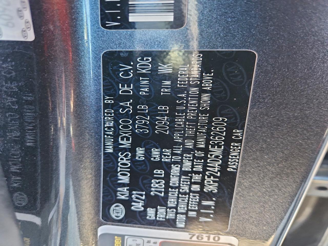 2021 KIA FORTE FE photo 12