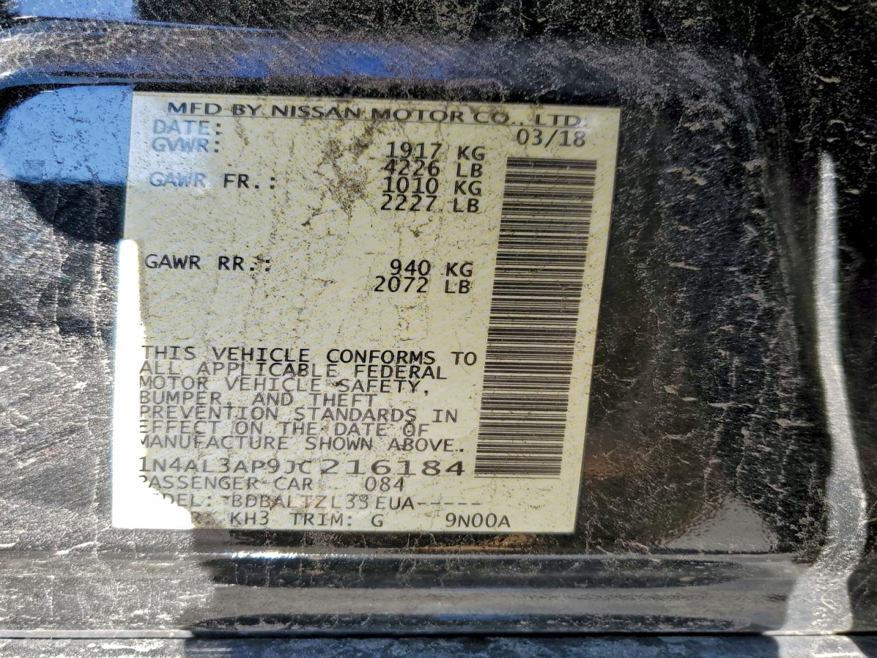2018 NISSAN ALTIMA 2.5 photo 12