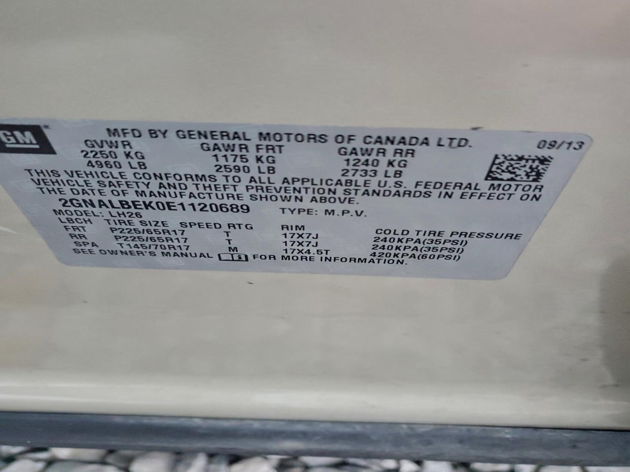 2014 CHEVROLET EQUINOX LT photo 13