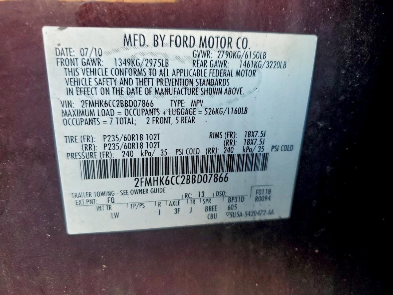 2011 FORD FLEX SEL photo 13