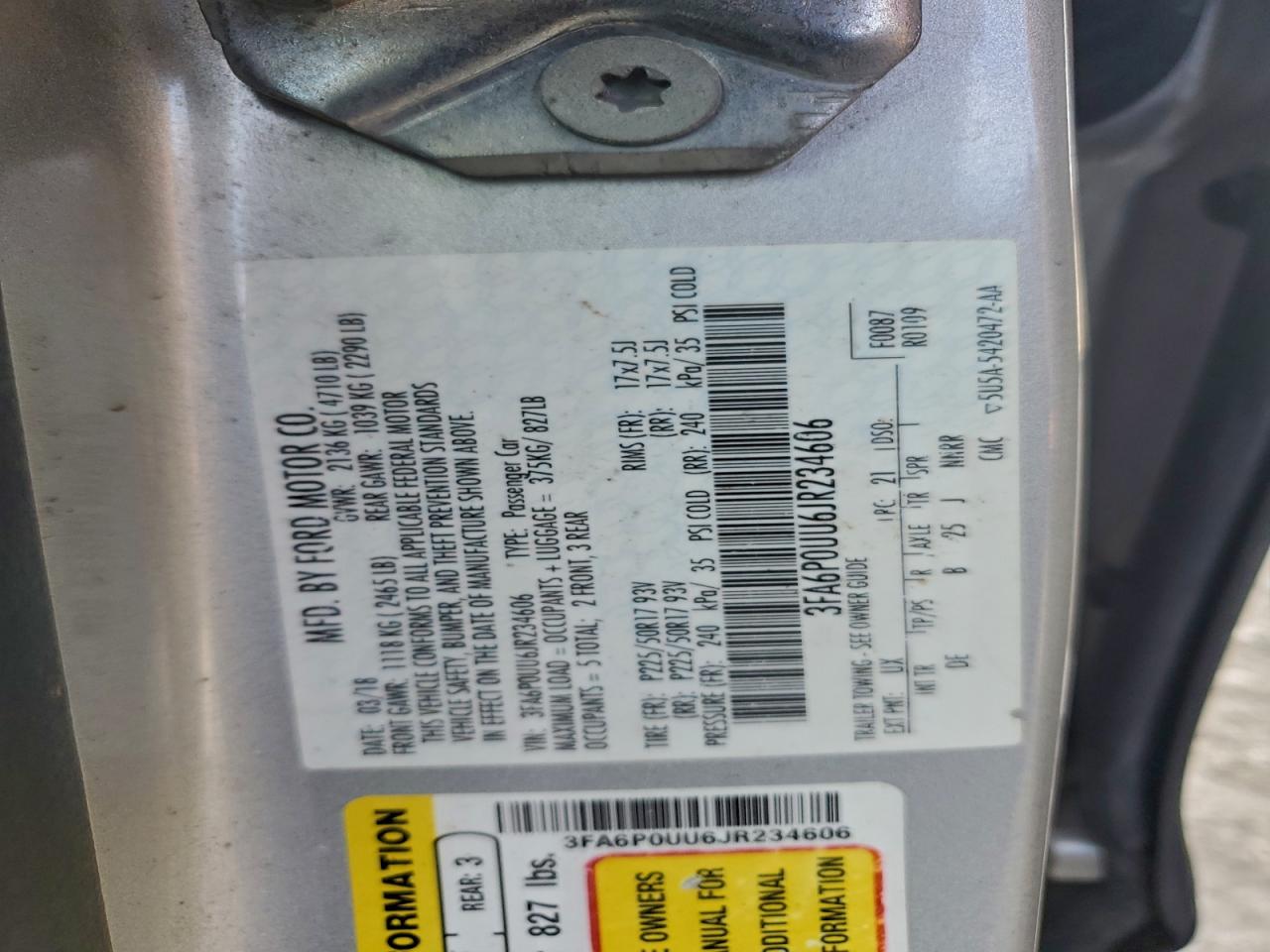 2018 FORD FUSION S HYBRID photo 12