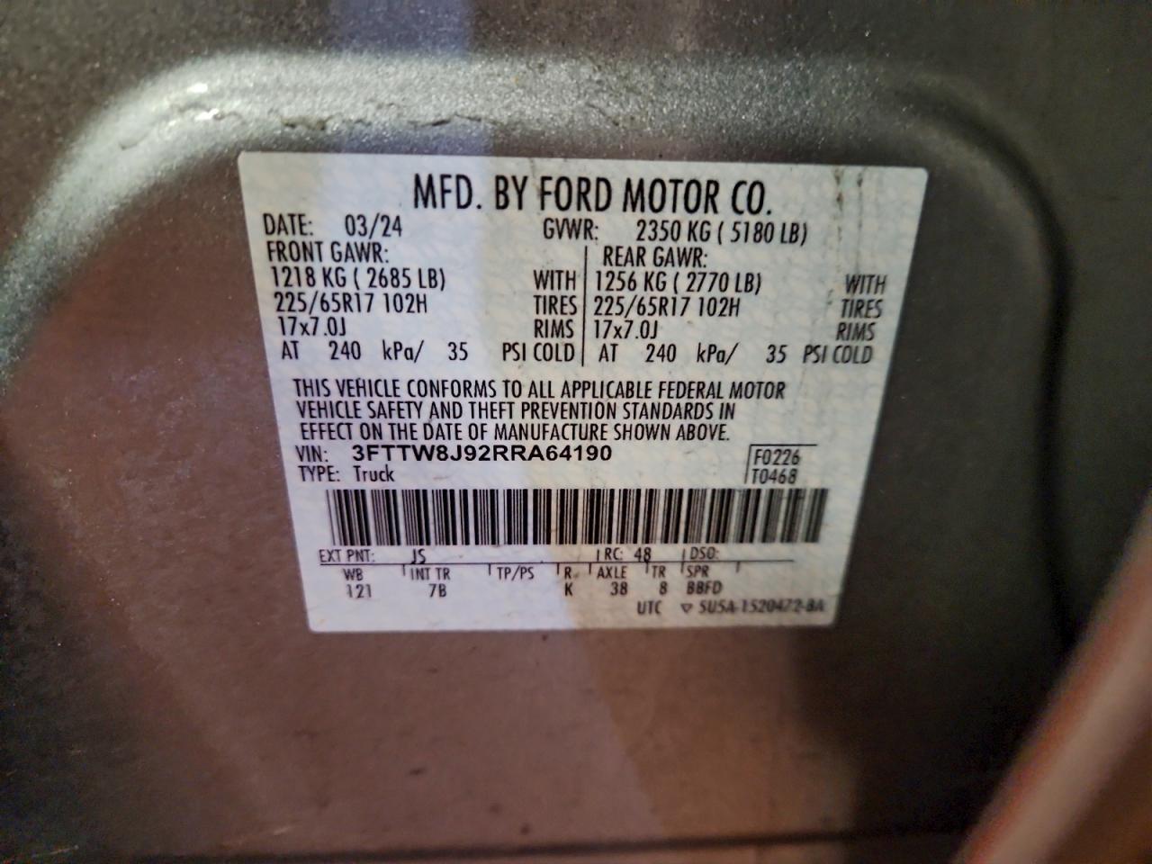 2024 FORD MAVERICK XLT photo 12