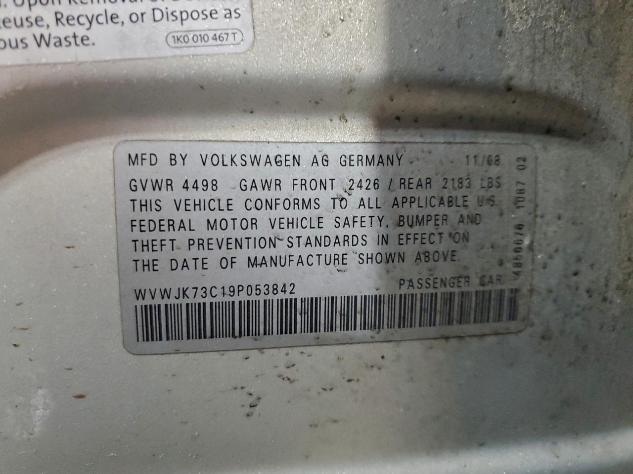 2009 VOLKSWAGEN PASSAT TURBO photo 12