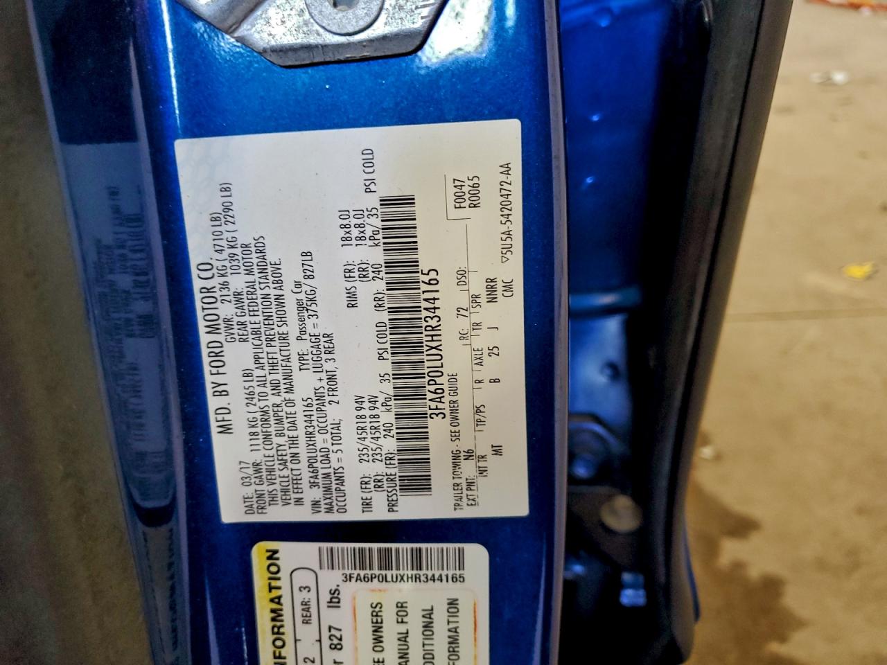 2017 FORD FUSION SE HYBRID photo 12