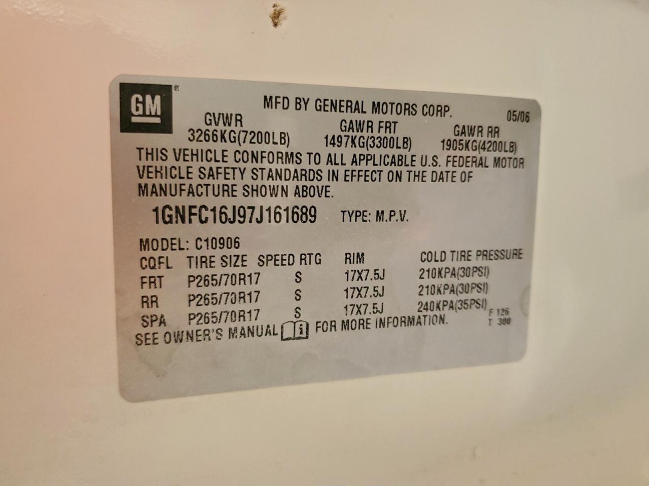 2007 CHEVROLET SUBURBAN C1500 photo 13