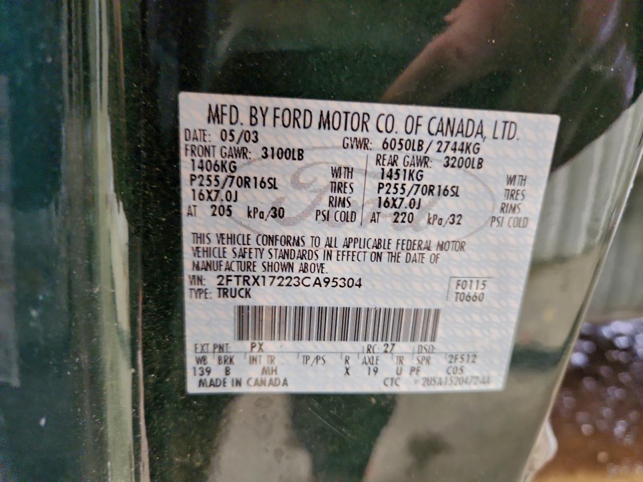 2003 FORD F150 photo 12