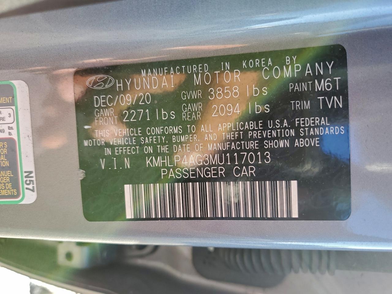 2021 HYUNDAI ELANTRA LIMITED photo 12
