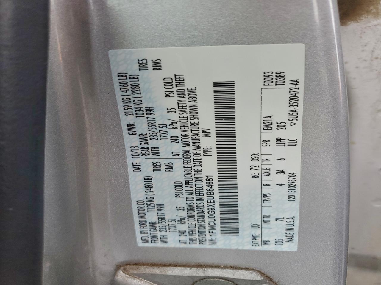 2014 FORD ESCAPE SE photo 13