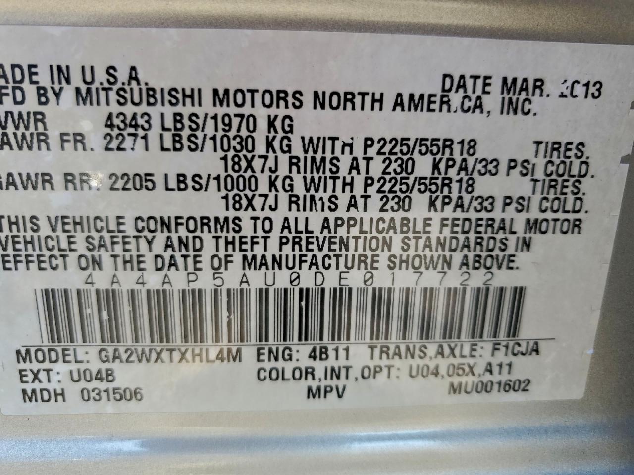 2013 MITSUBISHI OUTLANDER SPORT LE photo 14