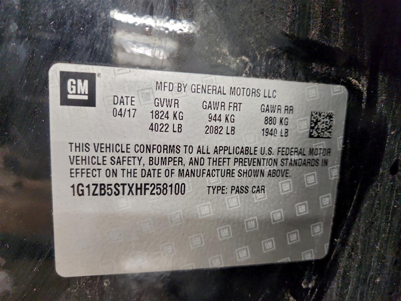 2017 CHEVROLET MALIBU LS photo 12