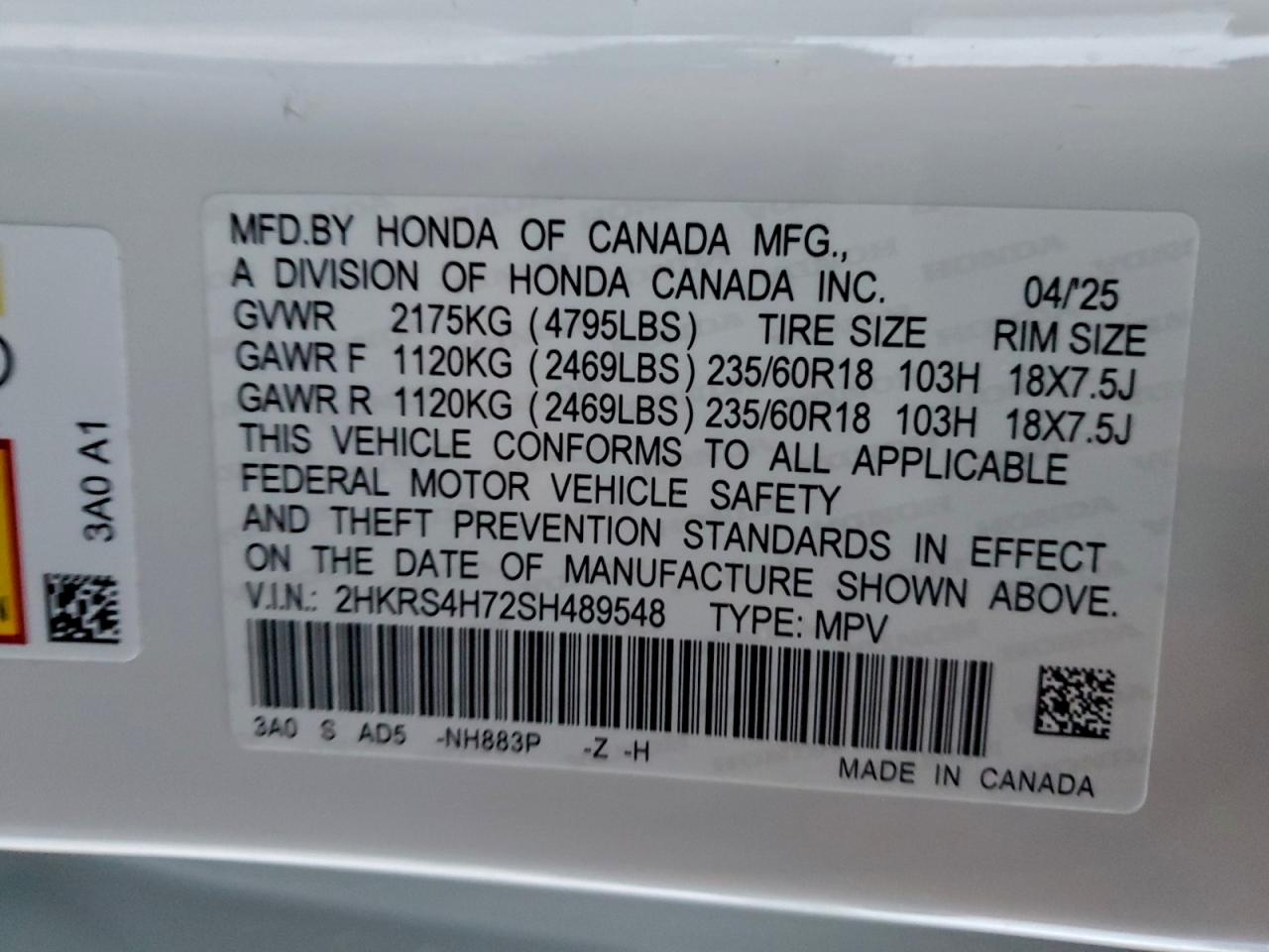 2025 HONDA CR-V EXL photo 12