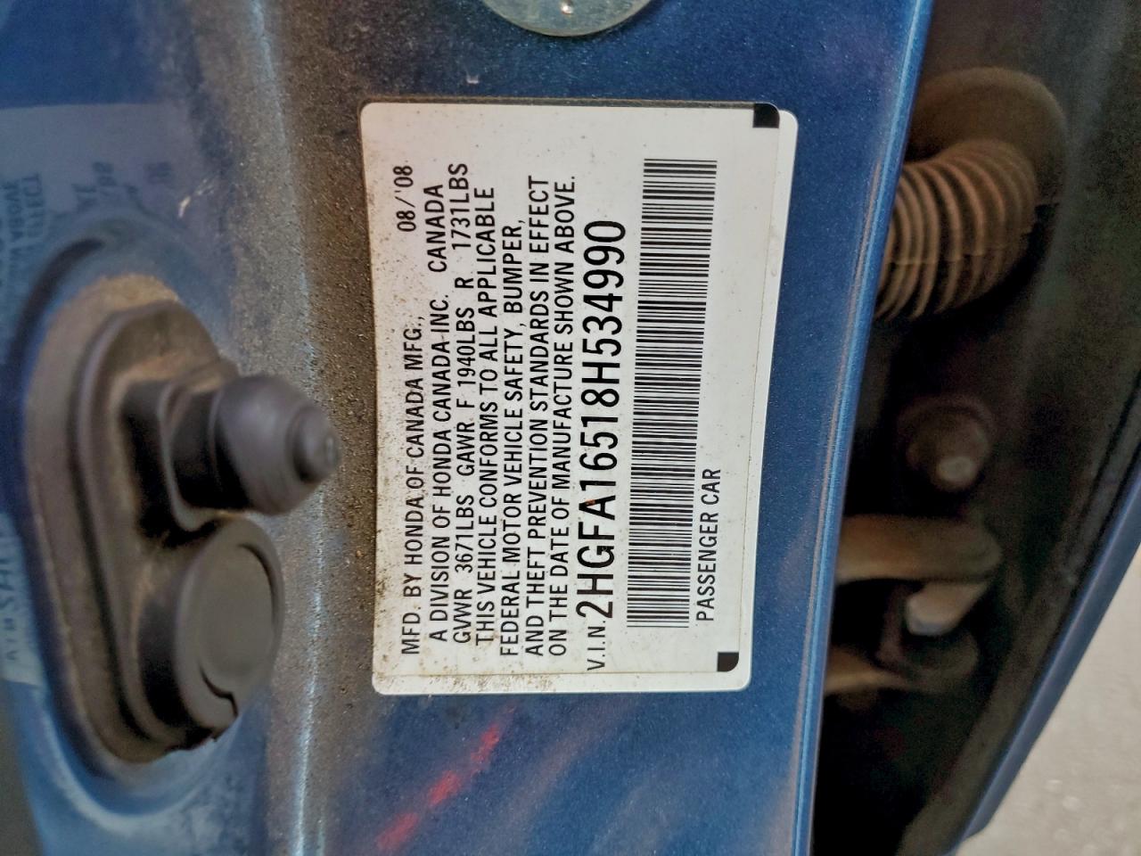 2008 HONDA CIVIC LX photo 12