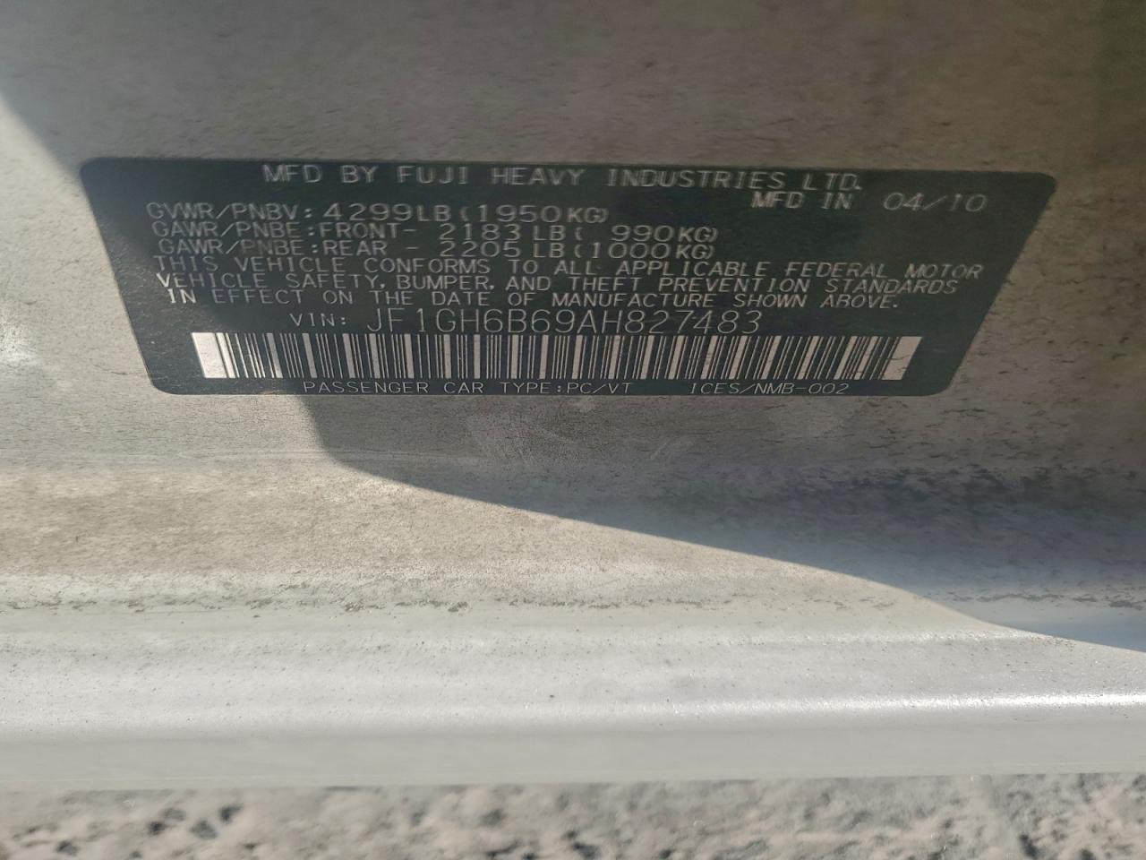 2010 SUBARU IMPREZA 2.5I PREMIUM photo 12