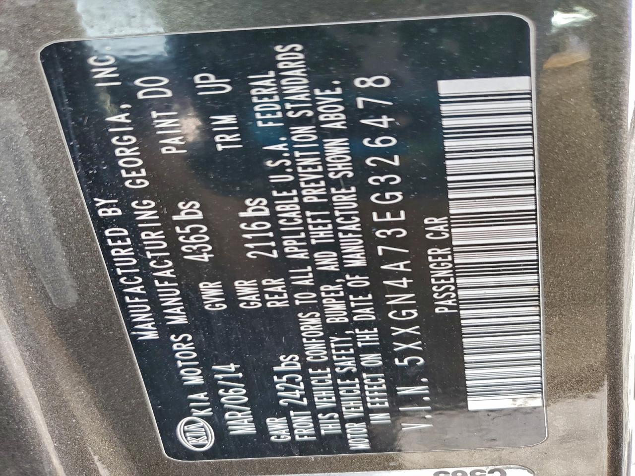 2014 KIA OPTIMA EX photo 12